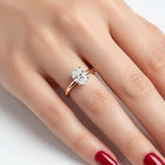 1.50 Ct. Natural Oval Diamond Modern Solitaire Ring