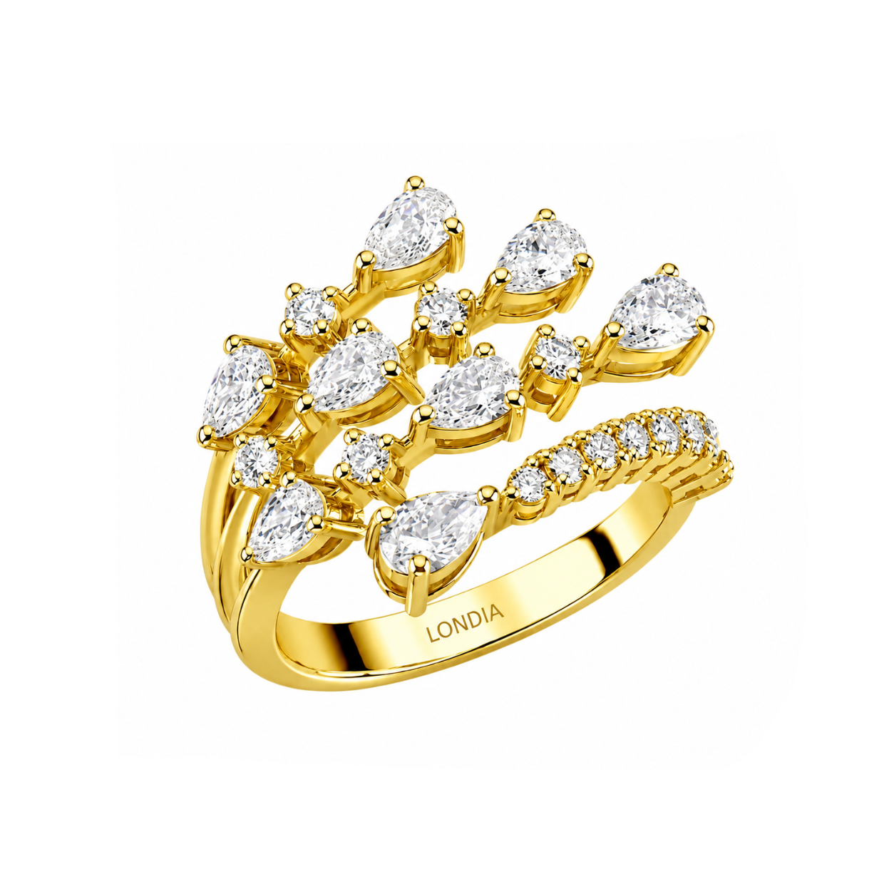 1.55 Carat Natural Diamond Statement Design Ring – 18K Gold