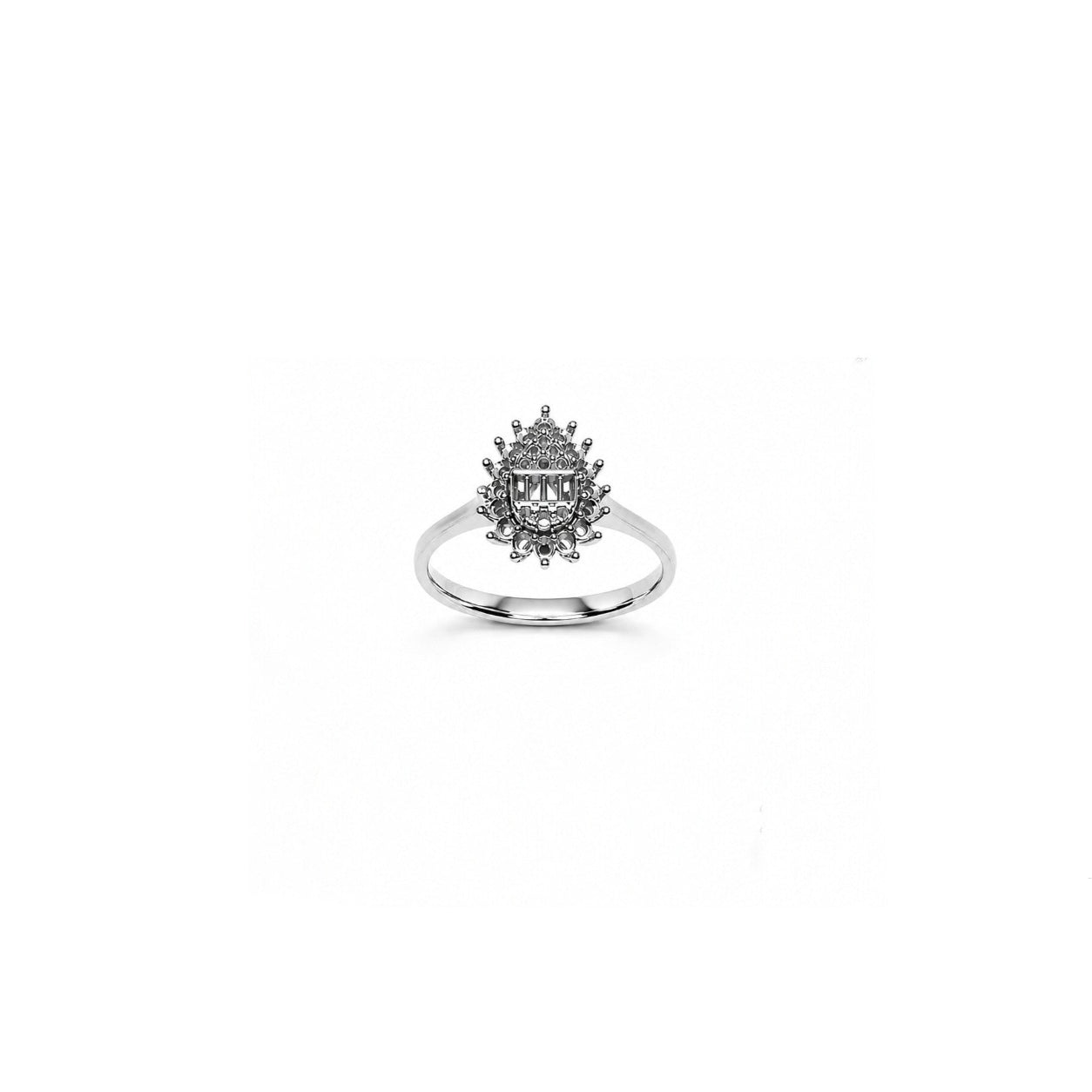 1.60 Ct. Coronet Baguette Jewelry Mounting Set in 14K Gold