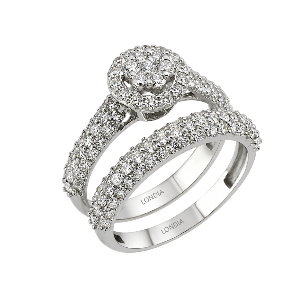 Natural Diamond Wedding Ring Set