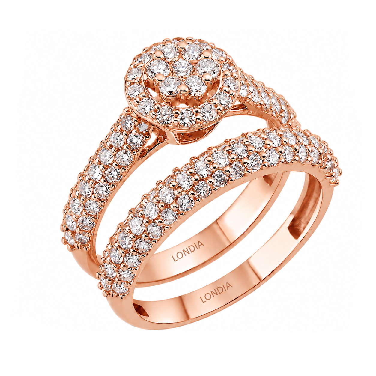 Natural Diamond Wedding Ring Set