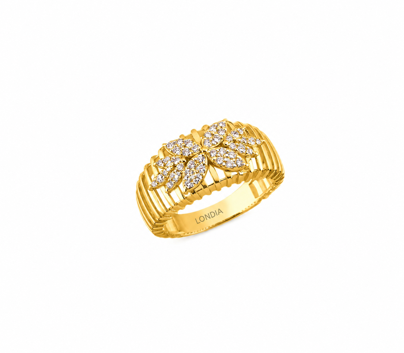 1.65 Ct. Natural Diamond Londia Flora Collection Set in 14K Gold