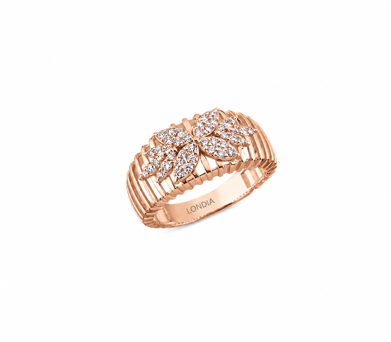 1.65 Ct. Natural Diamond Londia Flora Collection Set in 14K Gold