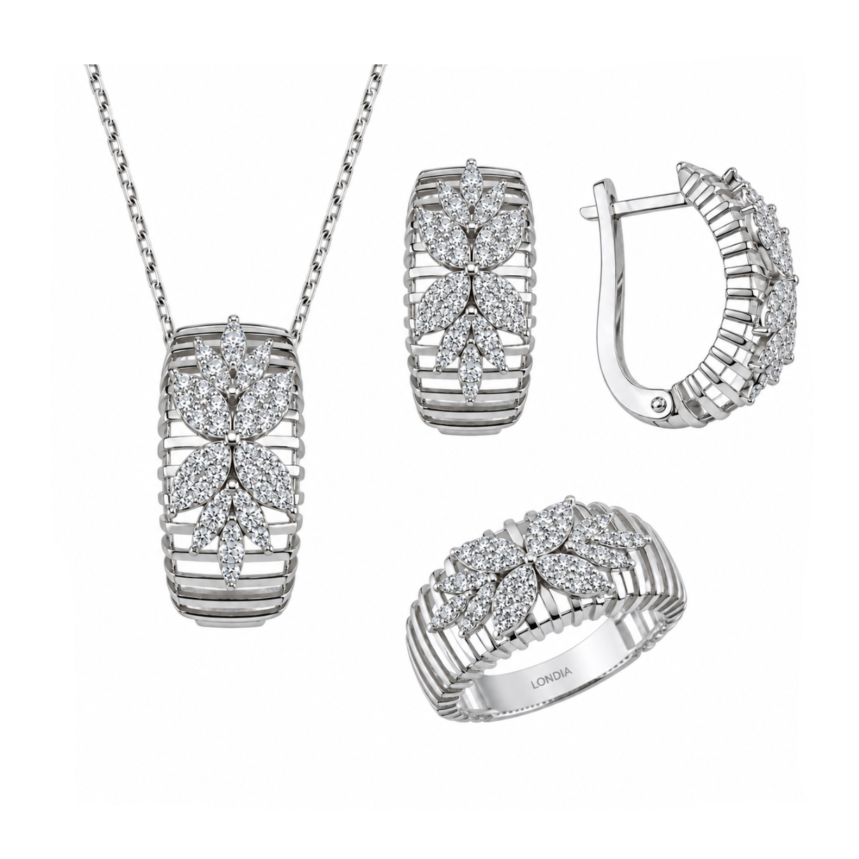 1.65 Carat Natural Diamond Flora Collection Set