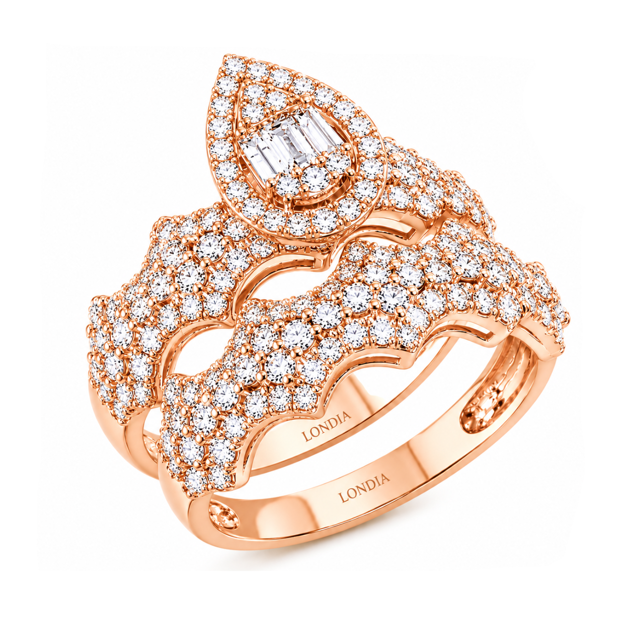 Natural Diamond Wedding Ring Set
