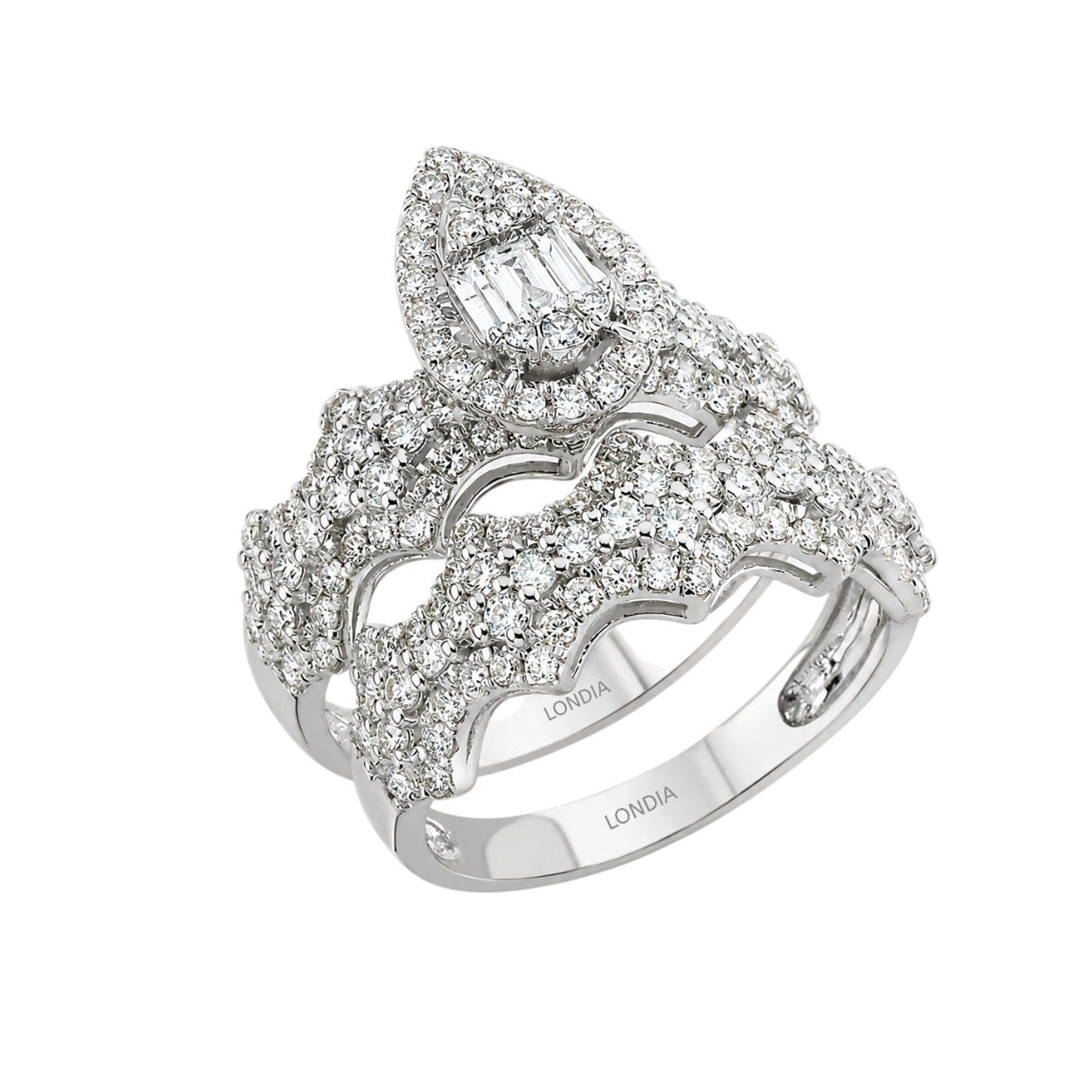 Natural Diamond Wedding Ring Set