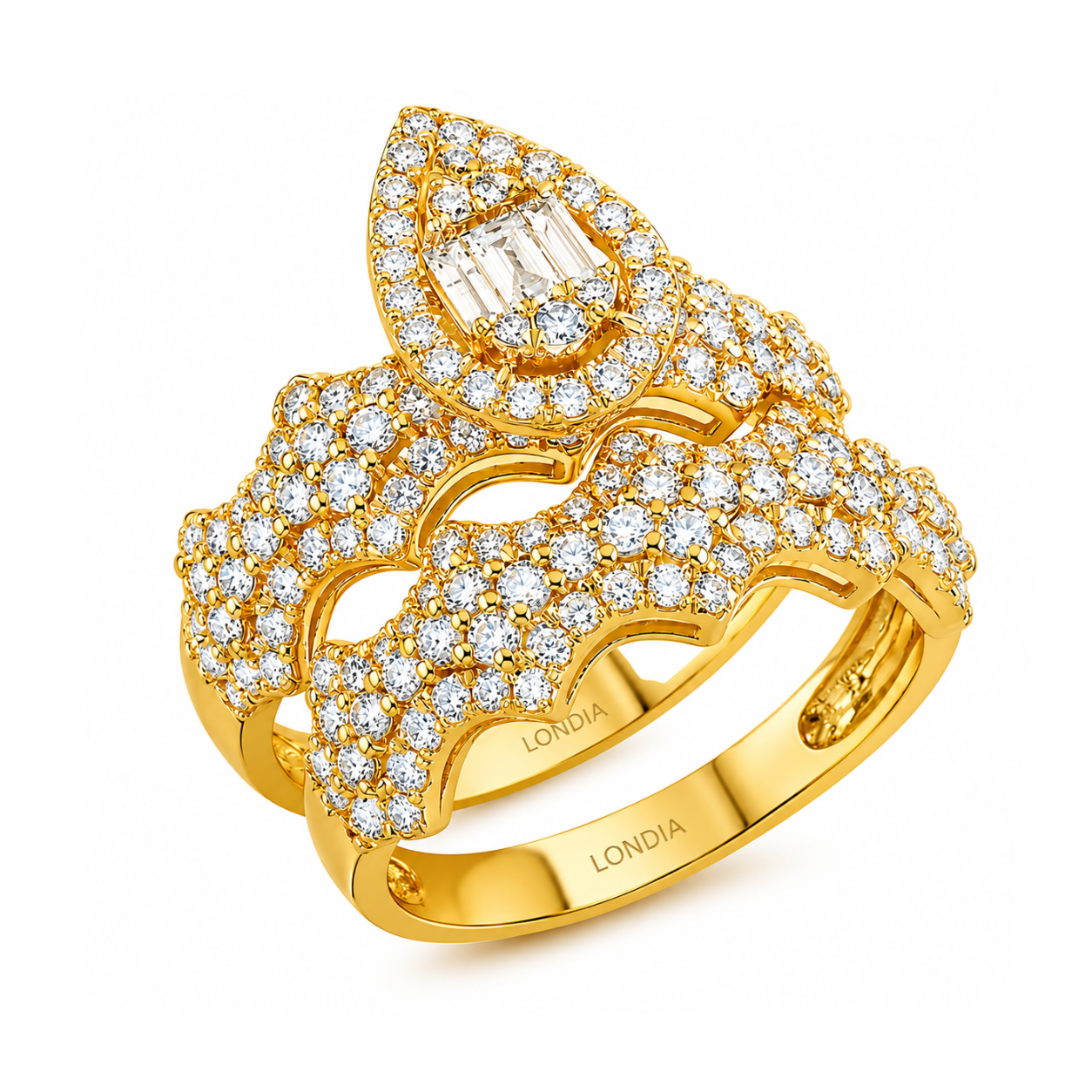 Natural Diamond Wedding Ring Set