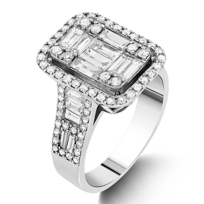 1.80 Carat Natural Diamond Baguette Stone Diamond Ring | LONDIA
