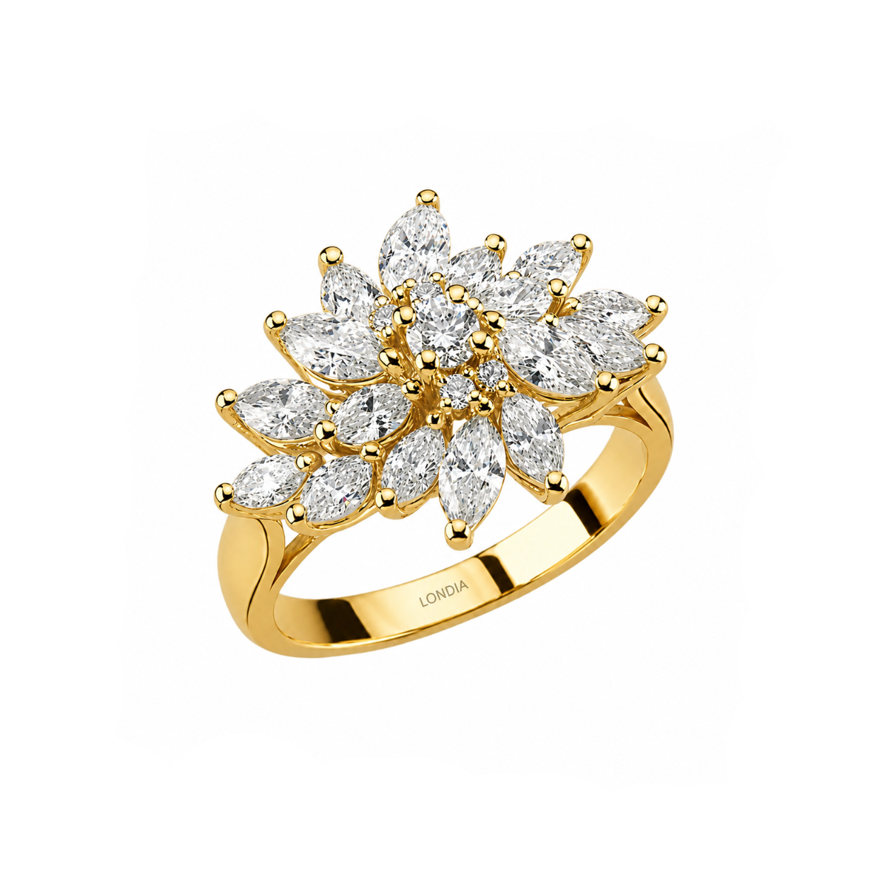 1.85 Carat Natural Diamond Statement Design Ring – 18K Gold
