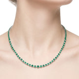 1.90 Carat Natural Diamond and 8.45 Carat Natural Emerald Necklace | LONDIA