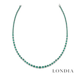 1.90 Carat Natural Diamond and 8.45 Carat Natural Emerald Necklace | LONDIA