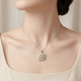 1.90 Ct. Fancy Yellow Diamond Necklace in 18K Solid Gold