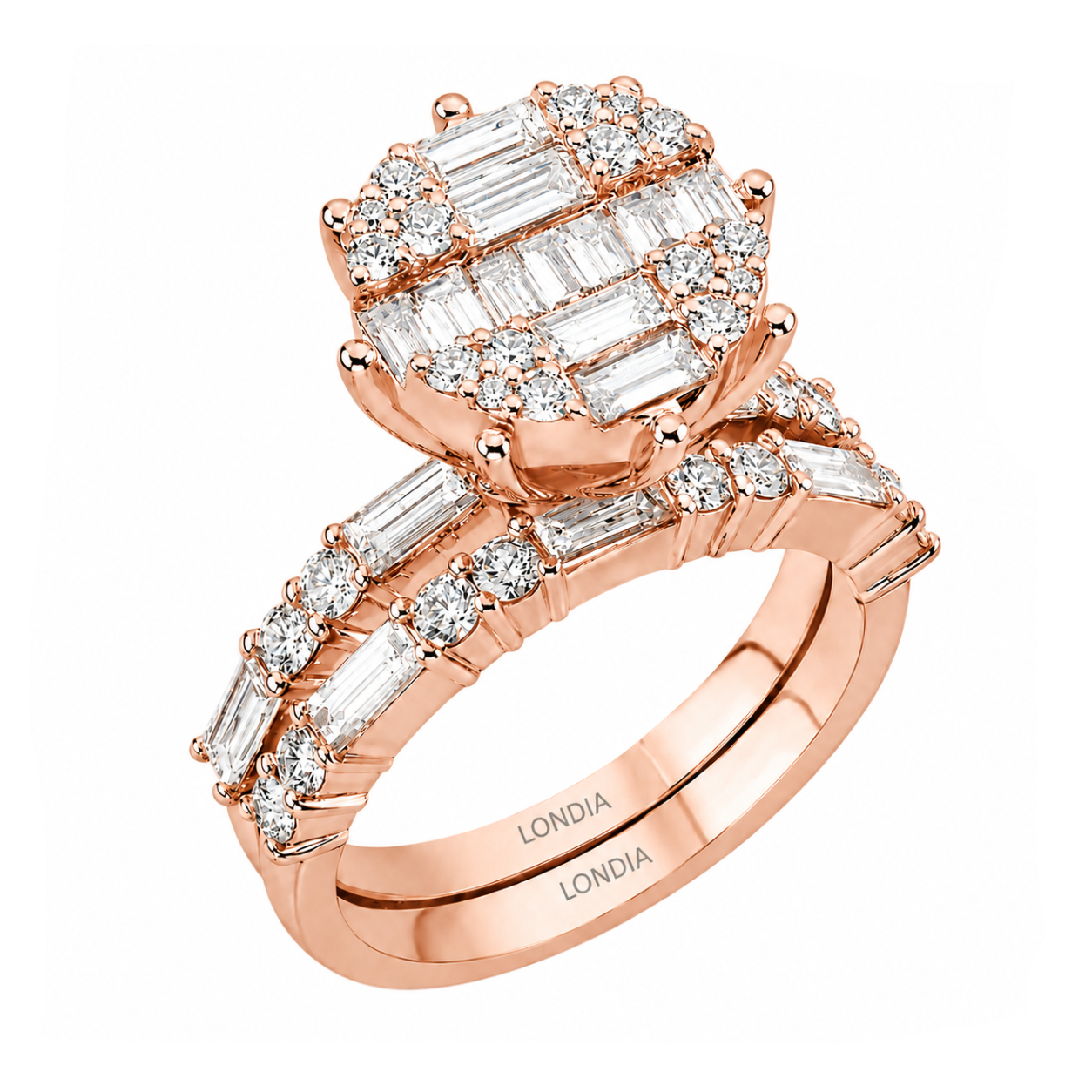  Natural Diamond Bridal Ring Set 
