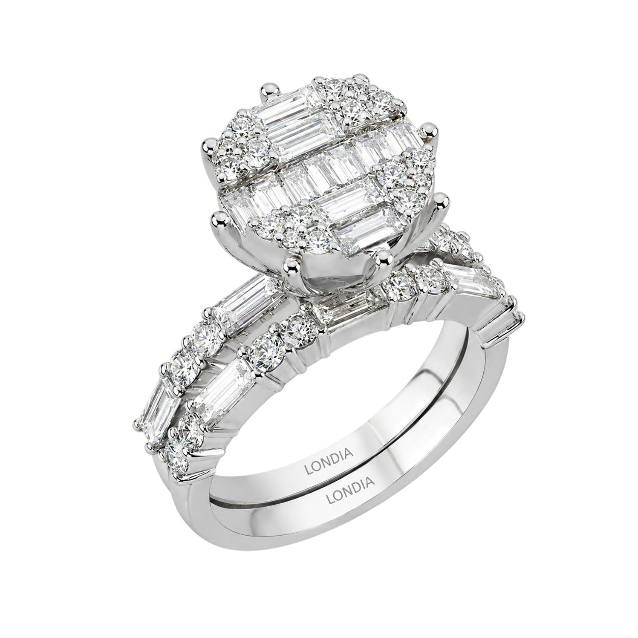  Natural Diamond Bridal Ring Set 