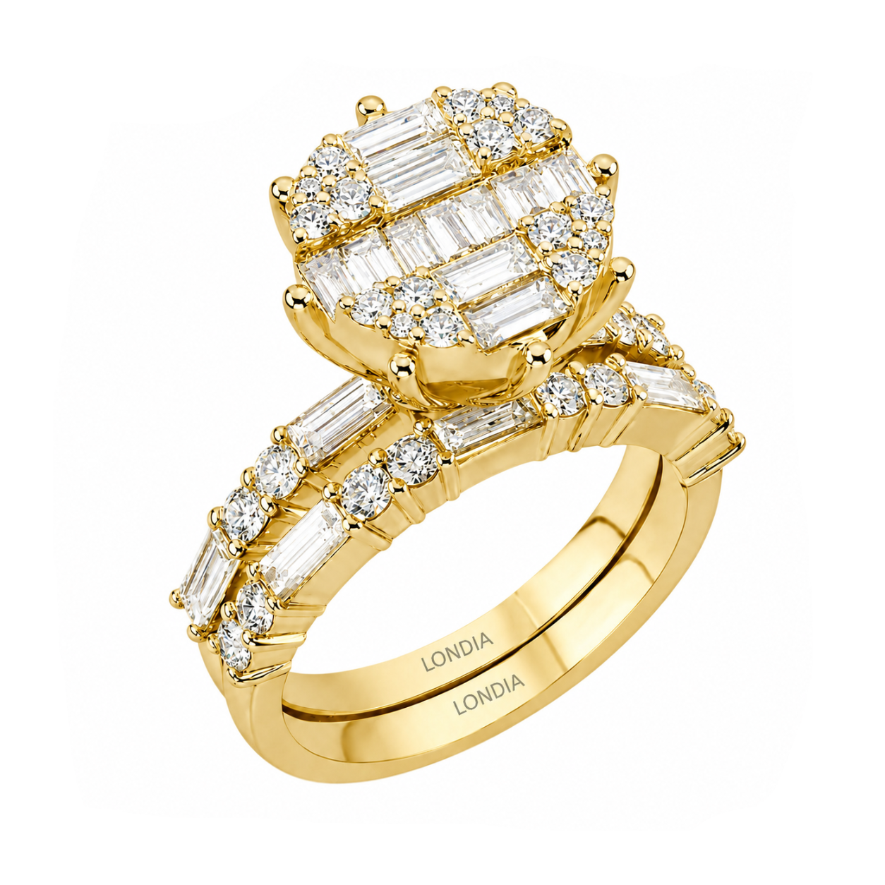  Natural Diamond Bridal Ring Set 