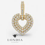 1.90 Carat Natural Diamond Heart Design Charm Necklace