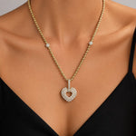 1.90 Carat Natural Diamond Heart Design Charm Necklace