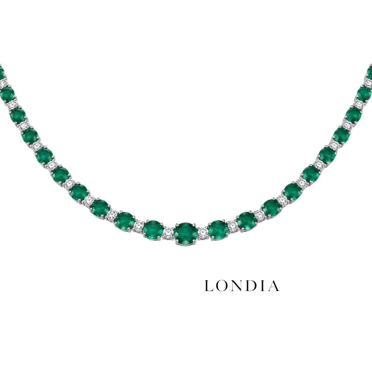 1.90 Ct. Natural Diamond and 8.50 Ct. Natural Emerald Necklace