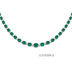 1.90 Ct. Natural Diamond and 8.50 Ct. Natural Emerald Necklace