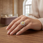 1.95 Ct. Fancy Yellow Diamond Designer Ring in 18K Gold