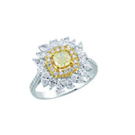 1.95 Ct. Fancy Yellow Diamond Designer Ring in 18K Gold