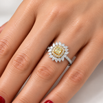 1.95 Ct. Natural Diamond Fancy Yellow Design Ring