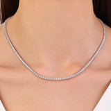 10.00 CTW Diamond Tennis Necklace 18K Fine Gold