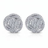 0.60 Ct. Natural Diamond Olympic Design Diamond Earing in 14K Gold