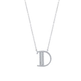 0.45 ct. Baguette Diamond D Initial Design Necklace 14K Fine Gold