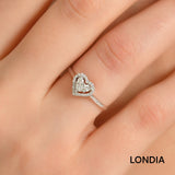 0.20 Ct. Natural Diamond Heart Design Ring 14K Gold