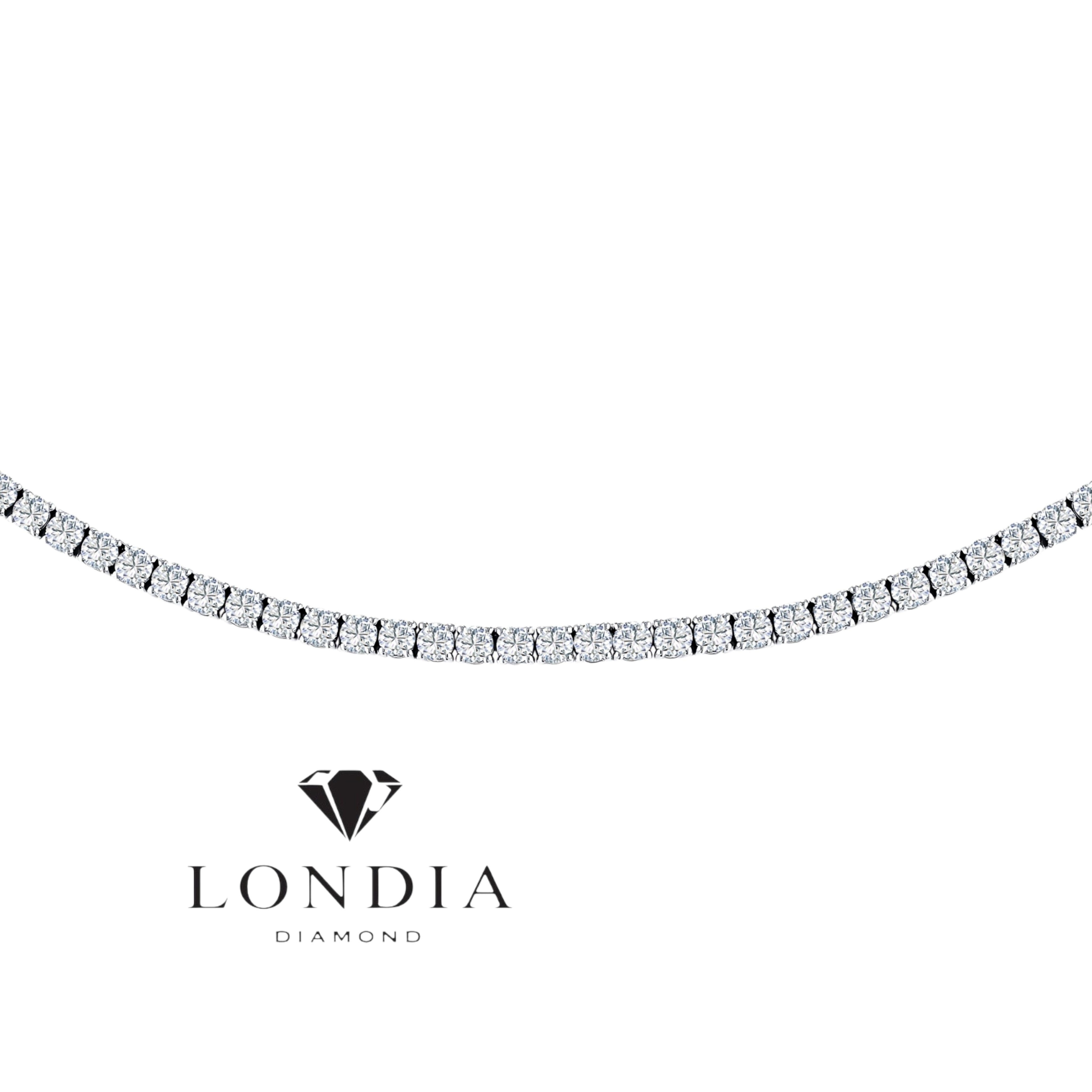 10 Carat Natural Diamond Classic Tennis Necklace