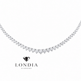 11.40 Carat Natural Diamond Graduated Tennis Necklace