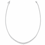 11.40 Carat Natural Diamond Graduated Tennis Necklace