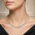 11.40 Carat Natural Diamond Graduated Tennis Necklace