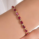 12.00 Ct Natural Ruby And 0.75 Ct Natural Diamond Stone Diamond Bracelet | LONDIA