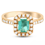 0.35 Ct Natural Diamond And 0.65 Ct Natural Emerald Stone Ring | LONDIA