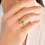 0.35 Ct Natural Diamond And 0.65 Ct Natural Emerald Stone Ring | LONDIA