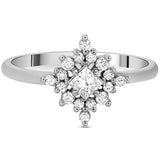 0.35 Ct. Natural Princess Cut Diamond Vintage Design ''Regalia'' Ring in 14K Gold