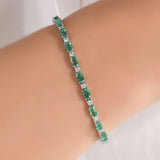 4.75 Ct Natural Emerald And 0.75 Ct Natural Diamond Stone Diamond Bracelet | LONDIA