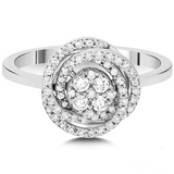 0.30 Ct. Diamond Olympic Design Statement Ring in 14K Gold