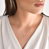 0.15 Carat Londia Diamond Solitaire Pavé Necklace