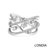 0.75 ct. Natural Diamond Line Design Ring in 18k Fine Gold