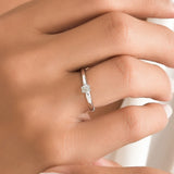 0.30 Ct. Natural Diamond Round Solitaire ''Hexagon'' Ring in 14K Gold