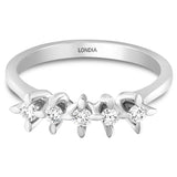 0.25 ct. Diamond ''Butterfly'' Design Five Stone Ring in 14K Fine Gold