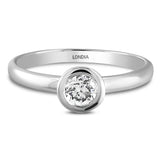 0.30 Ct. Natural Diamond Solitaire ''Modern'' Bezel Design Ring in 14K Gold