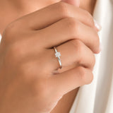 0.30 Ct. Natural Diamond Solitaire ''Modern'' Ring in 14K Gold