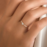 0.20 Carat Natural Diamond Engagement Ring Modern Hexagon Design Diamond Ring | LONDIA