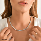 6.00 CTW Diamond Clair Design Tennis Necklace 14k Fine Gold
