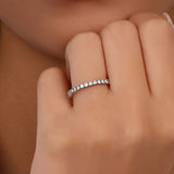 0.35 ct. Diamond Classic Design Half Eternity Band Ring in 14K Fine Gold