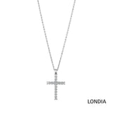 0.35 ct. Diamond Classic Design Cross Necklace 14K Fine Gold